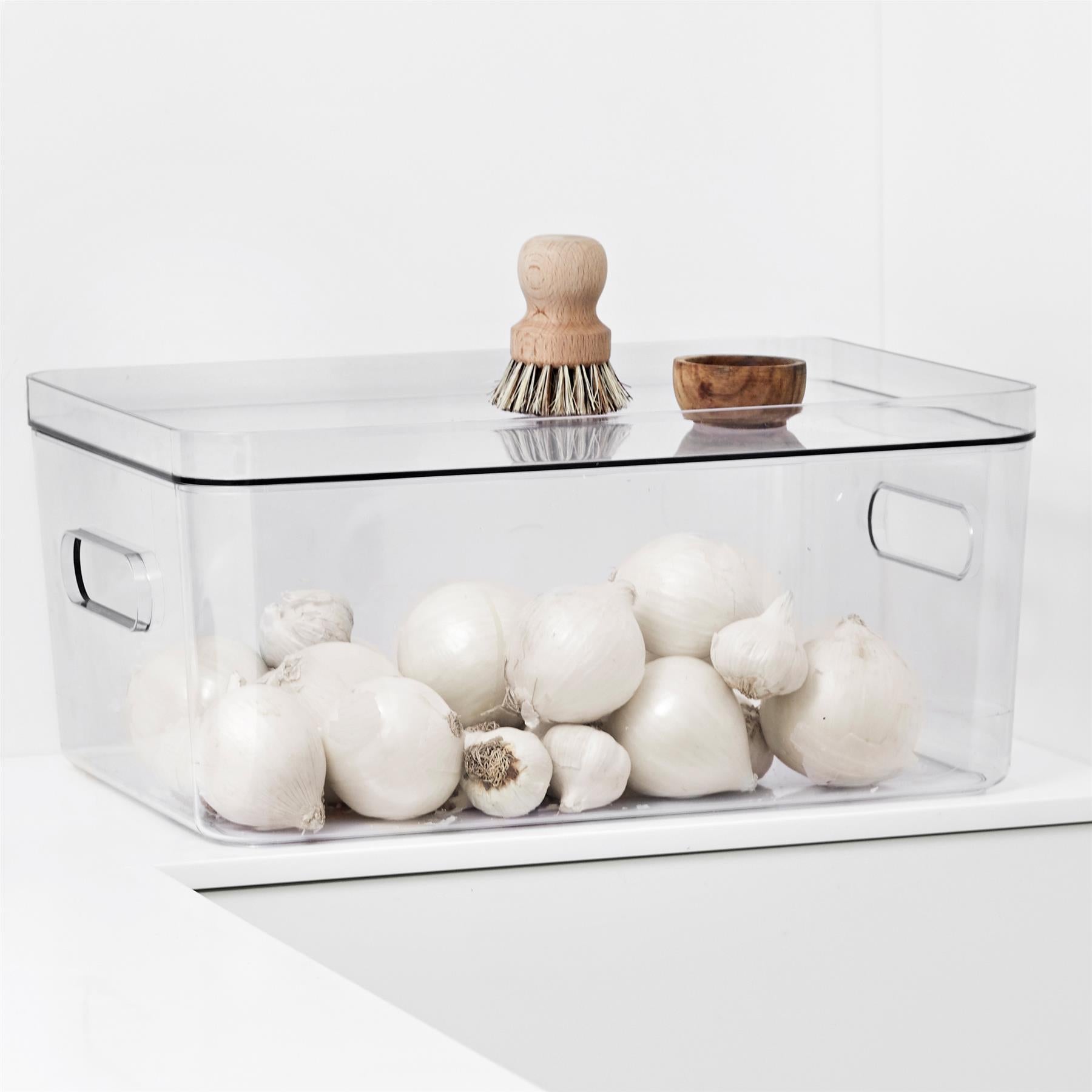 Contenedores de almacenamiento compactos y transparentes para cocina