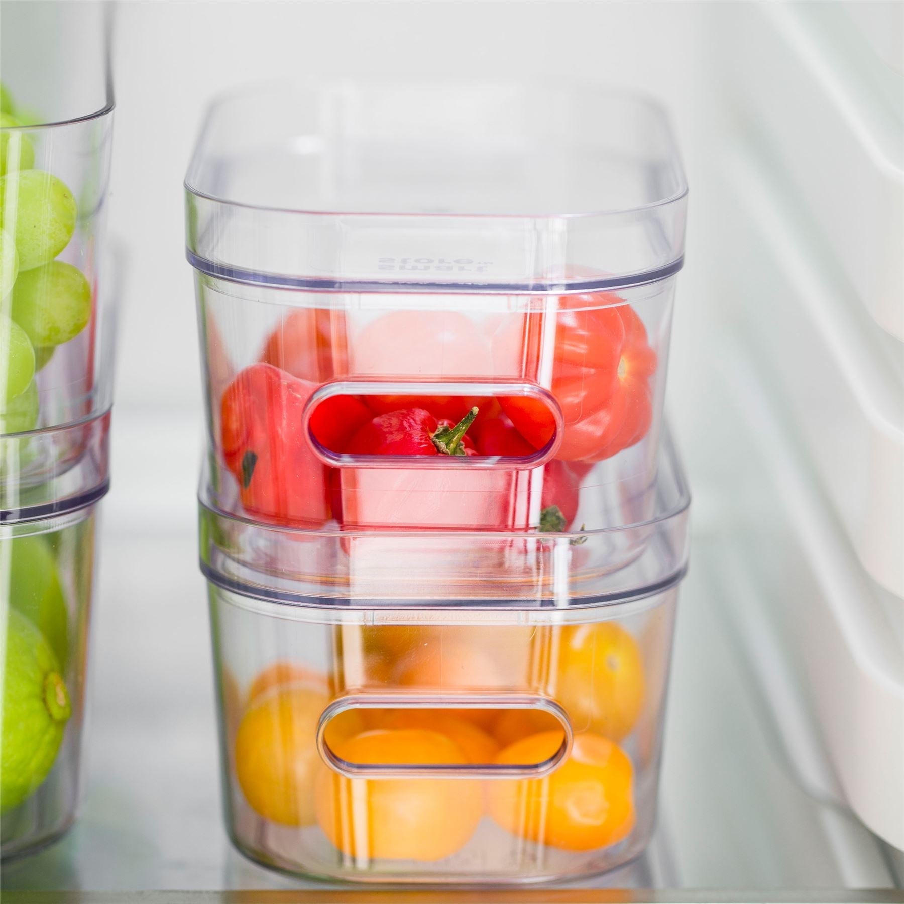 Caja apilable extrachica con tapa para frigorífico