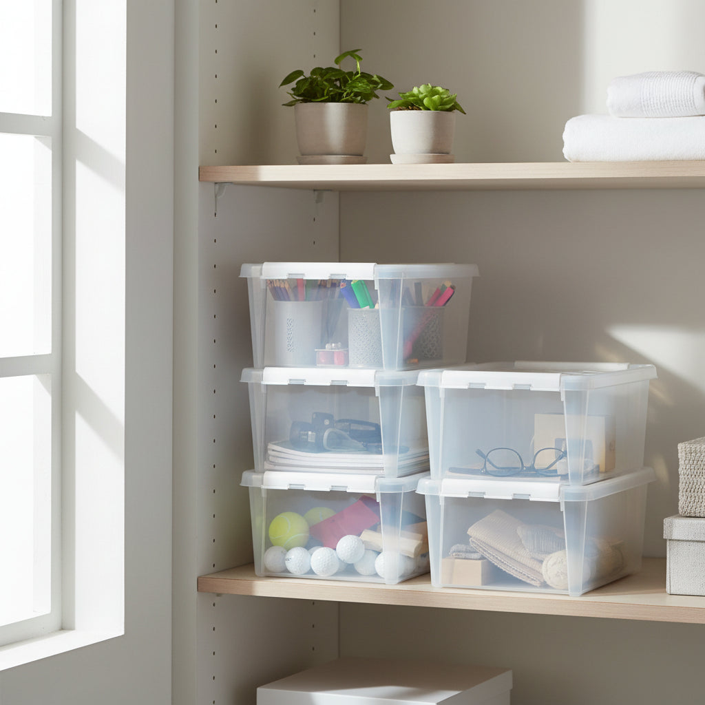 Classic 14L Plastic Storage Boxes – Set Of 5