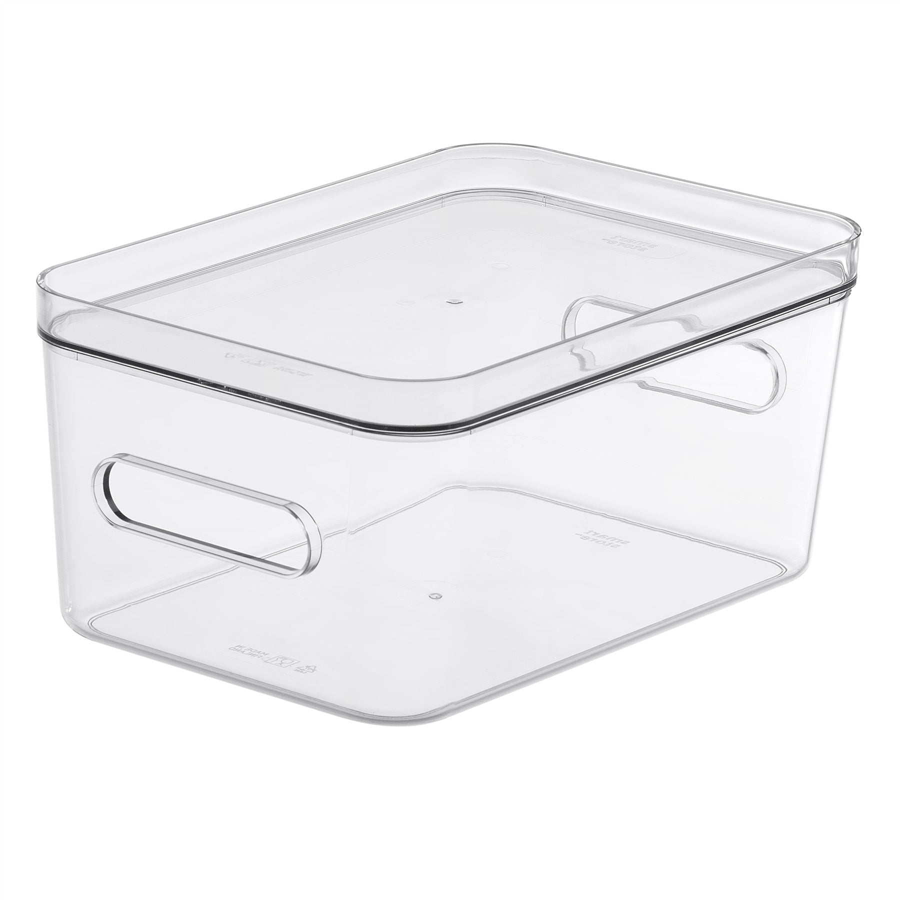Caja de almacenamiento apilable con tapa transparente mediana para frigorífico