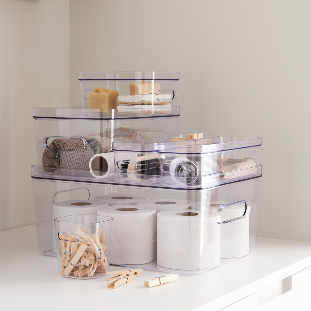 Cajas de almacenamiento grandes apilables con tapa