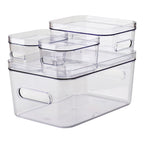 Clear Stacking Lidded Storage Box Bundle
