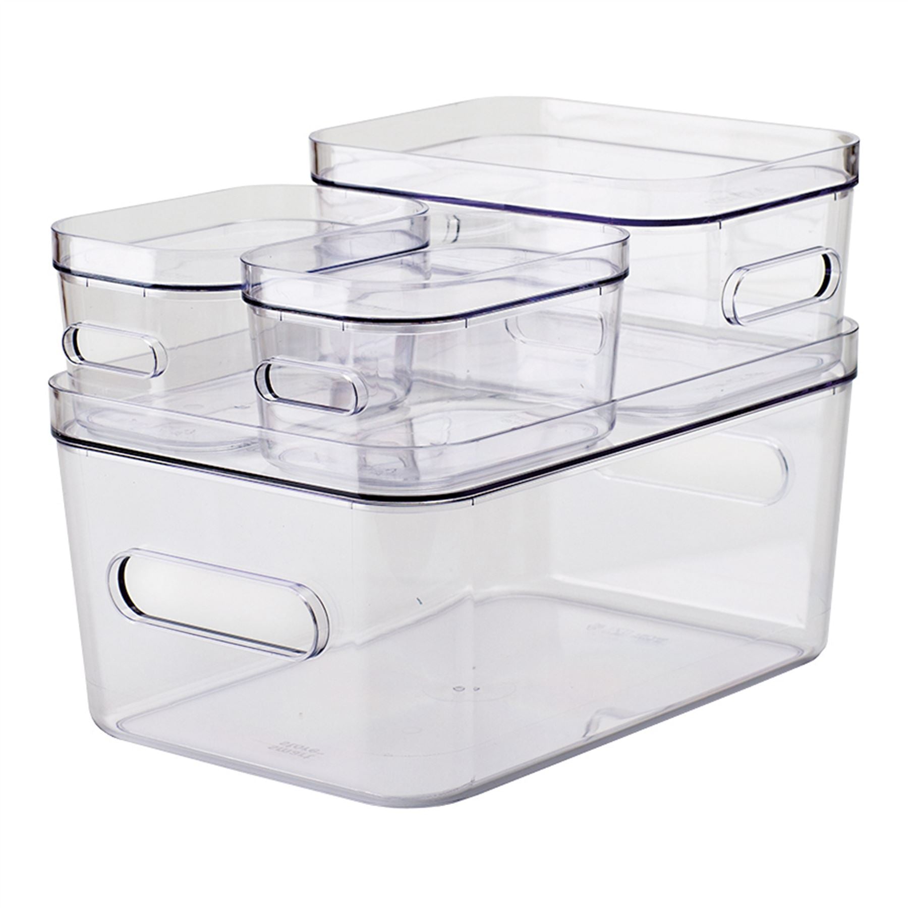 Clear Stacking Lidded Storage Box Bundle