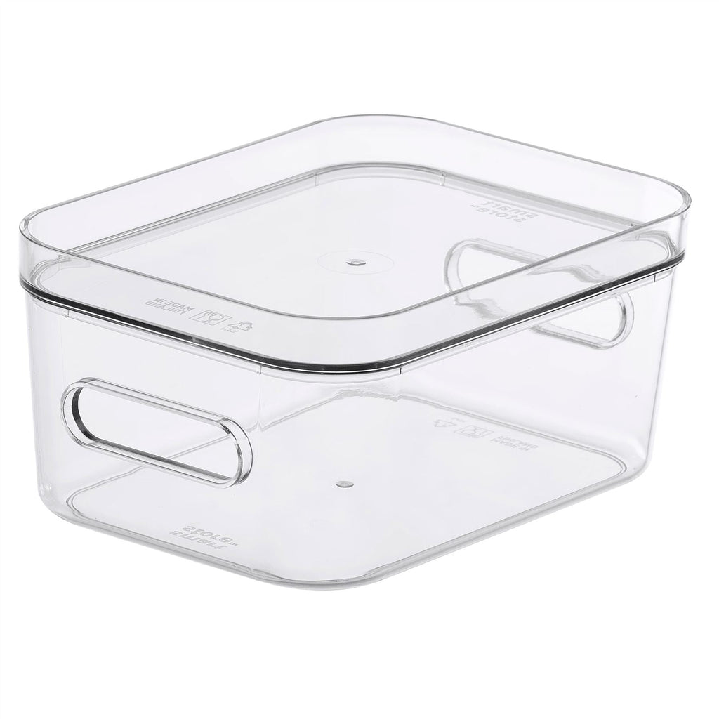 Caja pequeña apilable con tapa para almacenamiento en la nevera