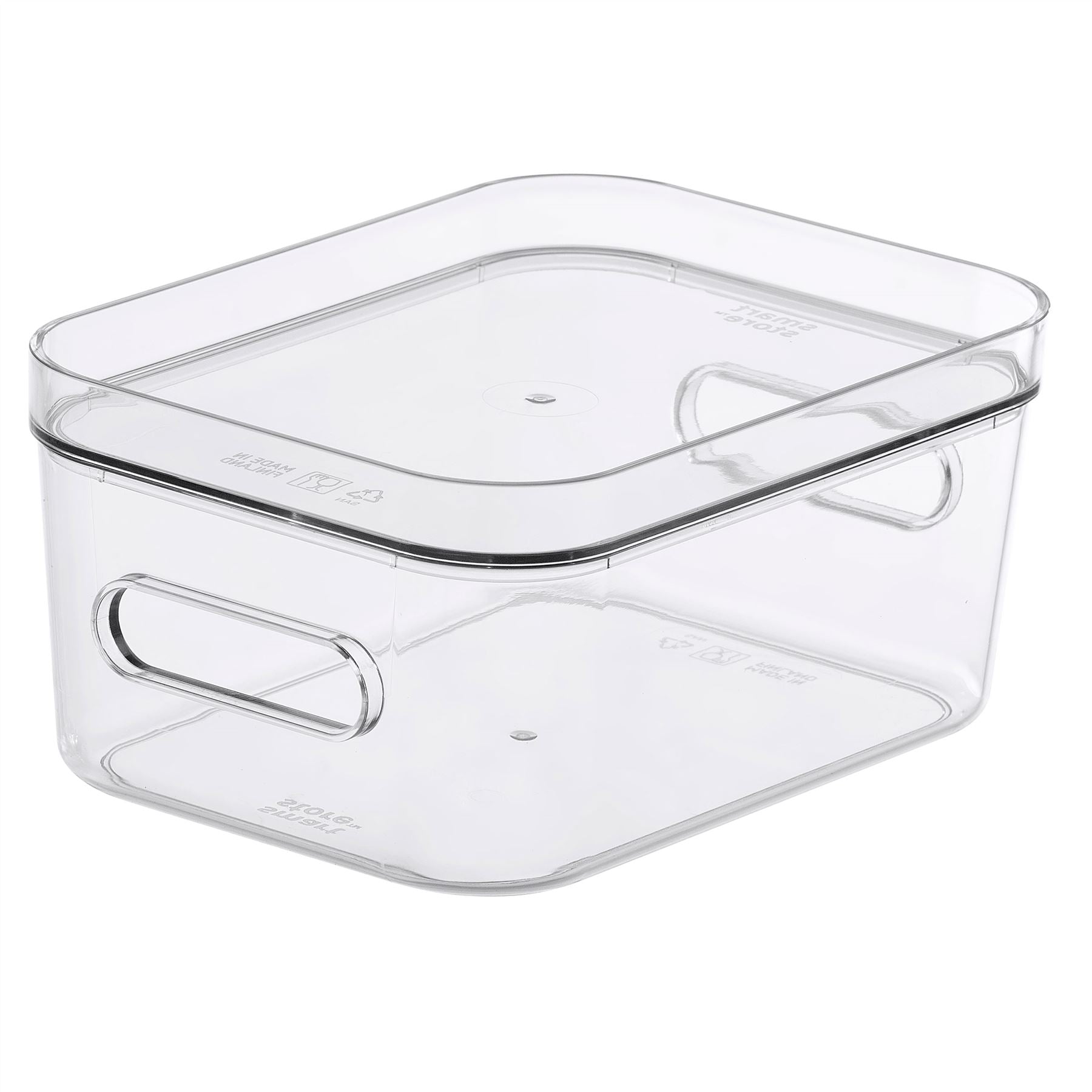 Caja pequeña apilable con tapa para almacenamiento en la nevera