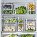 Contenedores de almacenamiento compactos y transparentes para cocina