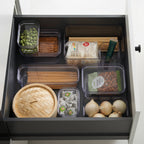 Contenedores de almacenamiento compactos y transparentes para cocina