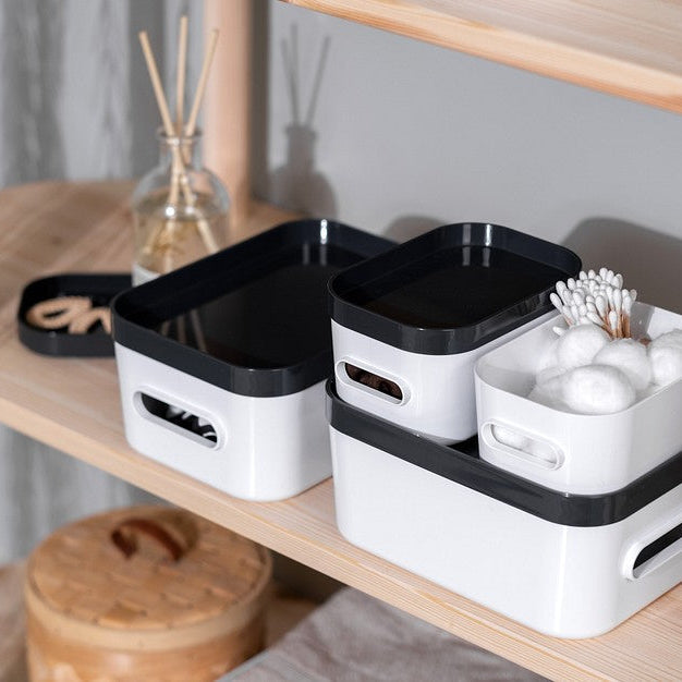 Caja pequeña apilable con tapa para almacenamiento en la nevera