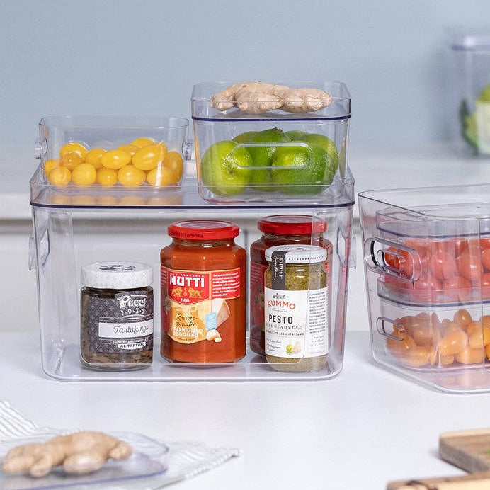 Contenedores de almacenamiento compactos y transparentes para cocina