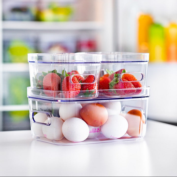 Contenedores de almacenamiento compactos y transparentes para cocina