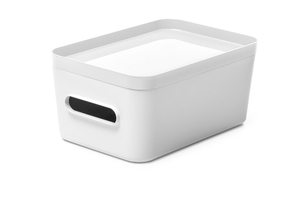 Caja de almacenamiento apilable con tapa transparente mediana para frigorífico