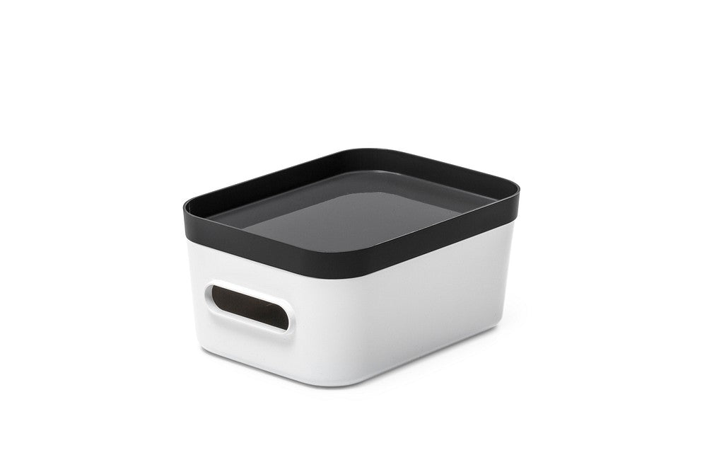 Caja pequeña apilable con tapa para almacenamiento en la nevera