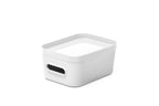Caja pequeña apilable con tapa para almacenamiento en la nevera