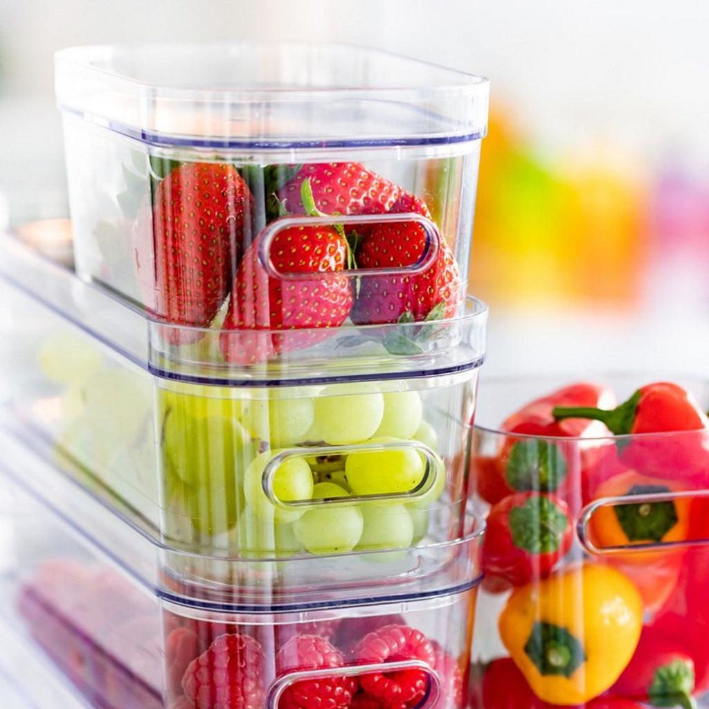 Caja apilable extrachica con tapa para frigorífico