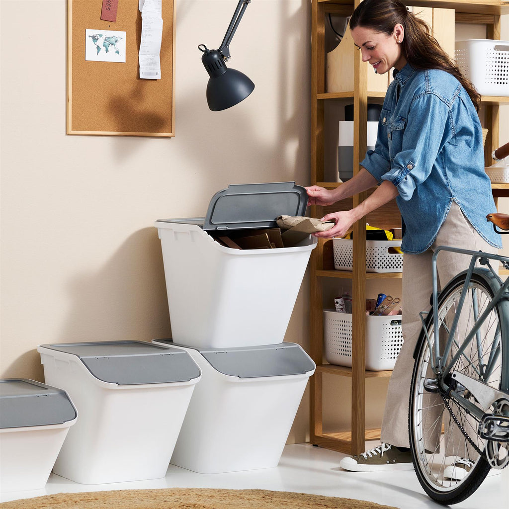 Collect Stacking Lidded Recycle Bin - Large