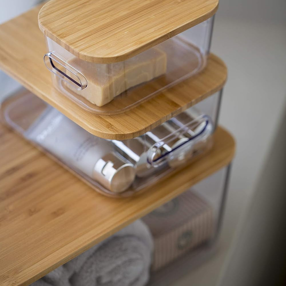 Stacking Lidded Bathroom Storage Box Bundle