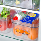 Caja pequeña apilable con tapa para almacenamiento en la nevera