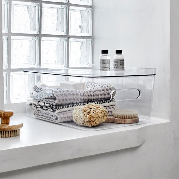 Cajas de almacenamiento grandes apilables con tapa