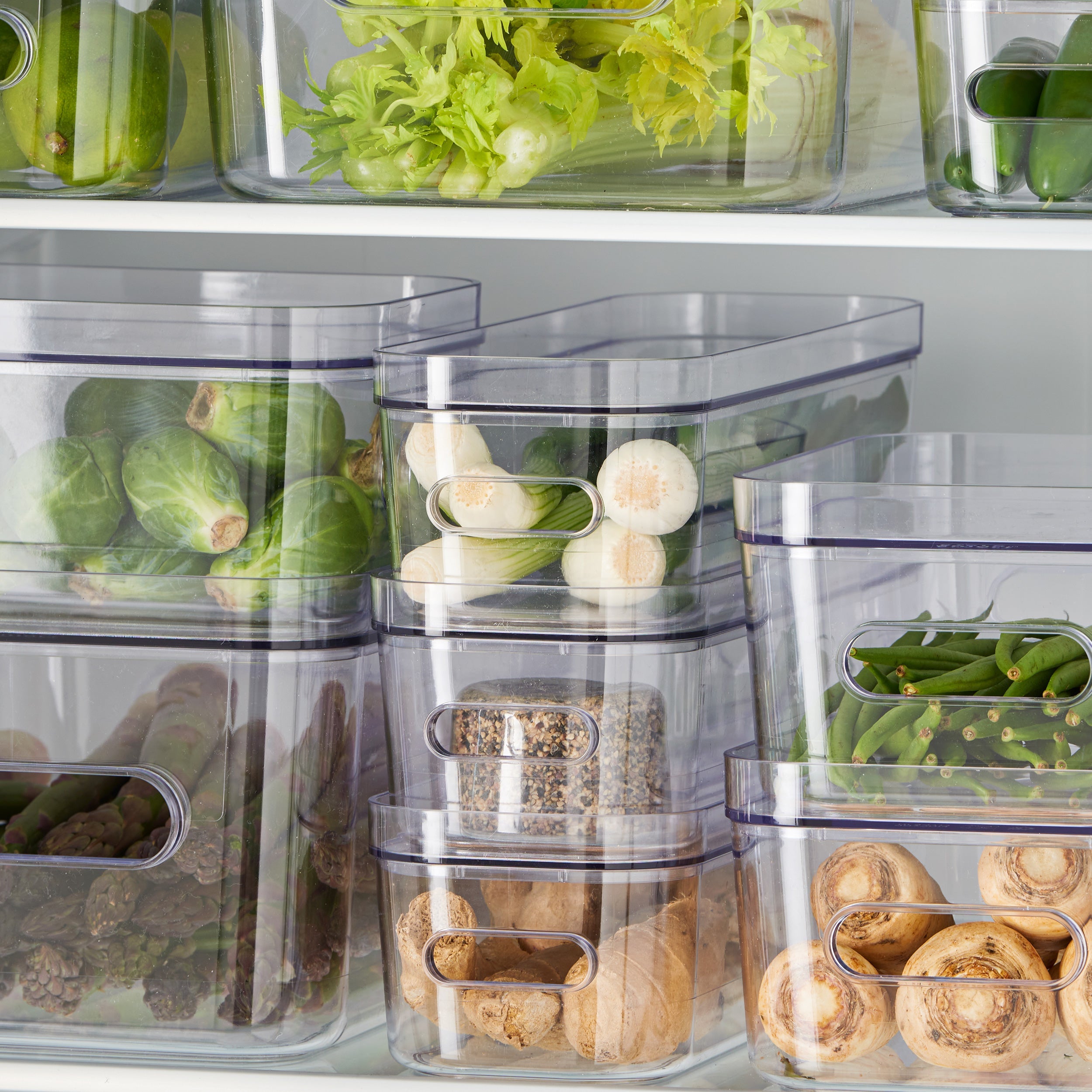 Caja de almacenamiento apilable con tapa delgada