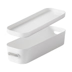 Slim Stacking Lidded Storage Box White