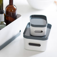 XS Stacking Lidded Storage Box White & Grey