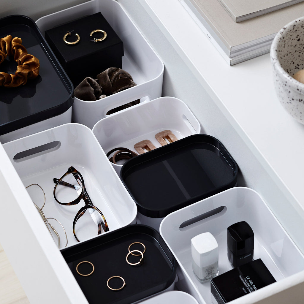 XS Stacking Lidded Storage Box White & Grey