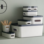 XS Stacking Lidded Storage Box White & Grey
